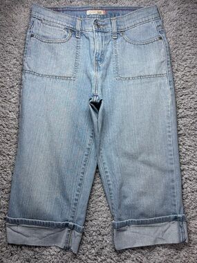Levis Jeans Womens 6 Denim Capri 515 Light Wash Cuffed Stretch Flap Pockets Vaca